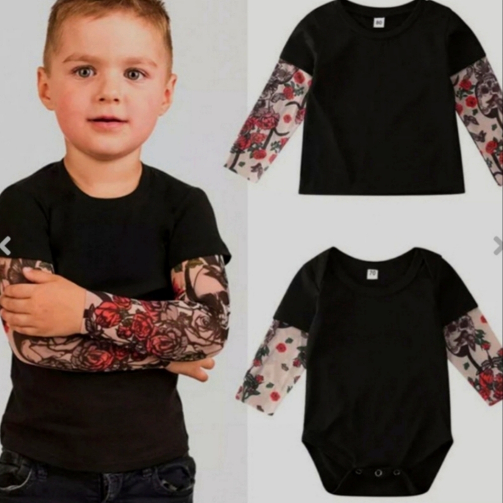 Tattoo Sleeve black  Onesie Size 6 M